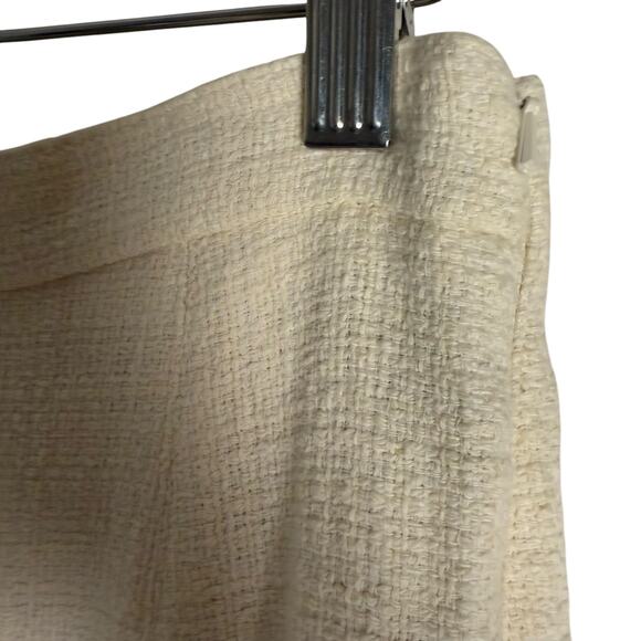 MaxMara Weekend Cream Tweed A-Line Knee Length Skirt Size 8 - Picture 5 of 10